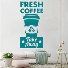 Pegatinas de pared de vinilo para decoración de cafetería, póster impermeable para ventana, murales de puerta, taza de café, Decalsr HQ1147 2024 - compra barato