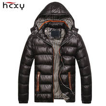 Hcxy marca jaqueta masculina roupas tamanhos grandes para homem com capuz de algodão-acolchoado roupas masculinas jaqueta de inverno quente 2024 - compre barato