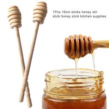 Barra agitadora de miel de alta calidad, cuchara de tarro con mango mezclador, suministros de palo largo de miel de madera, herramientas de cocina, 1 Uds. 2024 - compra barato