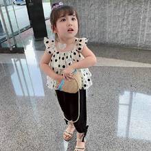 2020 Summer Baby Toddler Girls Clothing Sets Dot Ruffles Blouse Tops + Pants Two Piece Suit Children Outfit Kids Clothes Set 2024 - buy cheap