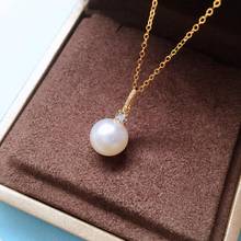 MADALENA SARARA-collar con colgante de perlas de agua salada, collar de perlas de Akoya blancas naturales de 7-7,5mm, joyería de lujo de oro de 18K para mujer 2024 - compra barato
