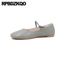 Zapatos de diseñador Mary Jane de punta redonda para mujer, zapatillas planas con lazo, estilo británico, gris, chino, japonés, 2021 2024 - compra barato