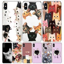 Funda de teléfono con diseño de gato para Iphone, carcasa personalizada con diseño de gato lindo y gato para Iphone 11, 12, 13 Pro Max, 6 X, 8, 6S, 7 Plus, XS + XR, 5S SE 2024 - compra barato
