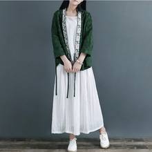 Cárdigan de estilo chino para mujer, chaqueta de moda Oriental tradicional, Tops chinos, 12251 2024 - compra barato
