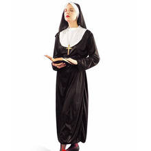 Halloween Carnival Party Women Nun Cosplay Costumes Medieval Renaissance Masquerade Scary Horror Missionary Dress with Headwear 2024 - buy cheap