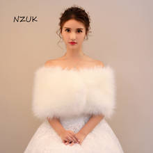 Bridal Shawl Fur Faux Winter Bolero Women Wedding Cape Bridal Cloaks Wedding Coat Jacket For Evening Party PJ061 2024 - buy cheap