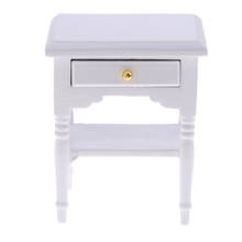 Prettyia Bedside Table Cabinet Furniture For 1:12 Dollhouse Room Accessories 2024 - buy cheap
