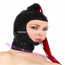 Latex Mask Rubber Uniqu unisex fetish cosplay mask Latex Mask Rubber Hood  with Tails for Party Bodysuits Wear custom made 2024 - buy cheap