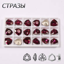 CTPA3bI-cuentas de cristal de joyas fucsias, Trilliant, rojo, para manualidades, ropa, diamantes de imitación cosidos, vestido de baile decorativo, bolsas de traje de gimnasio, piedras 2024 - compra barato