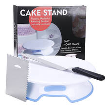 10 дюймов подставка для торта Вращающаяся база для торта пластиковый нож для теста украшение крем подставка для пирожных Торт Поворотный стол набор 2024 - купить недорого