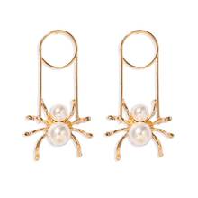 Dvacaman Personality Irregular Metal Drop Earrings for Women Trendy Special CZ Simulated Pearl Statement Earrings Jewelry Party 2024 - buy cheap