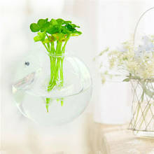 Vaso de vidro para decoração de casa, vaso de flores com esfera de vidro suspensa para aquário decoração nórdica de tanque de peixes 2021 2024 - compre barato