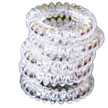 Wholesale 100 Pcs Transparent Telephone Wire Women Gum Elastic Ring Plastic Rope Hair Accessories 5 CM 2024 - buy cheap