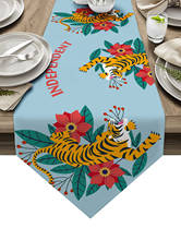 Flower Jungle Tiger Table Runners Luxury Dinner Coffee Table Decor Tablecloths Wedding Table Decoration 2024 - buy cheap