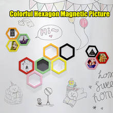 2020 Colorful Hexagon Magnetic Picture Photo Frames Magnetic Photo Refrigerator Wall Stickers Decor Frames Home Decoration Z31 2024 - buy cheap