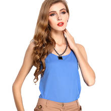 Fashion Women Candy Color Chiffon T-Shirt Girl Green O-neck Sleeveless Vest Tee Shirts  Female Summer Casual Tops Plus Size 2024 - buy cheap