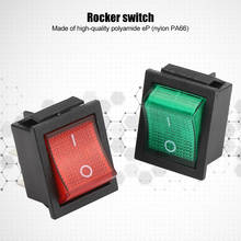 Interruptor rocker 31x25mm 16a 250v 4 pinos com luz vermelha acessório de controle industrial