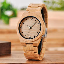 Relógios masculinos bobo bird, relógio de madeira e bambu natural do japão personalizado para presente de pai 2024 - compre barato