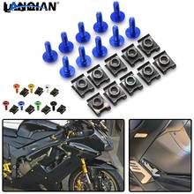 Tornillos de carenado universales para motocicleta, tornillos de sujeción, Clips, Tuercas para Suzuki GSXR1100, GSXR400, GT250, GT550, RG500, RGV250, VS800 2024 - compra barato