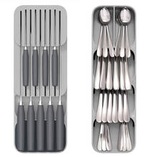 Ящик для хранения столовых приборов пластиковый держатель для ножей ящик для ножей вилка ложки стеллаж для хранения ножей подставка для шкафа лоток для кухни Органайзер 2024 - купить недорого