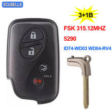 3+1/4 Button Smart Remote Car Key FSK315.12-5290-ID74-WD03 WD04-RV4 for Lexus Crown 2010 2011 2012 2013 TOY48 Emergency Key 2024 - buy cheap