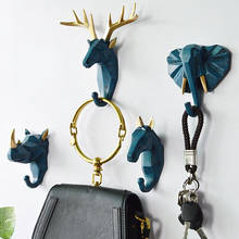 1Pc Creative Animal Shape Coat Hook Wall-mounted Deer Head Key Hanger Home Sundries Storage Shelf 2024 - buy cheap