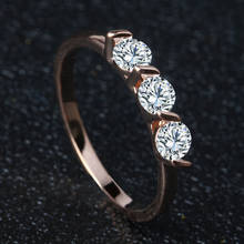 2 Colors Fashion Lover Ring Women Classic Simple CZ Austrian Crystal Rose Gold Color Rhinestone Jewelry Lover 14k Gold Ring 2024 - buy cheap