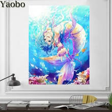 diy Diamond Painting Cartoon mermaid Picture Of Rhinestones Full Square Diamond Mosaic Sets Diamond Embroidery Girl Room Decor 2024 - buy cheap