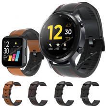 Pulsera deportiva para Realme Watch S, Correa de repuesto de silicona y cuero para negocios, 20/22mm 2024 - compra barato