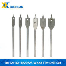 Flat Drill Bits Set 3-Point 6pcs 10/12/16/18/20/25mm Spade Drill Bit Woodworking Opener For Woodworking Hand Tools Wood Drilling 2024 - buy cheap