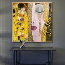 Gustav Klimt Kiss And Tears Gold Canvas Paintings On the Wall Art Posters And Prints Klimt Famous Art Pictures Home Wall Decor 2024 - buy cheap