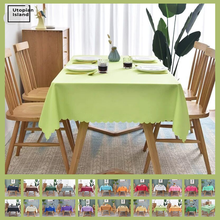 Mantel de lino y algodón para mesa de comedor, de Color sólido, grande, Rectangular, ovalado 2024 - compra barato