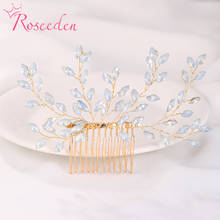 Fashion Wedding Hair Accessories Leaves Crystal Hair Comb Clips for Women Bridal Headpiece Prom Jewelry Gifts RE3842 2024 - buy cheap