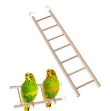 Escalera de escalada de madera para loros, juguetes para hámsteres, jaula de pájaros colgante, decoración artesanal, suministros para pájaros, accesorios para mascotas, 1 unidad 2024 - compra barato