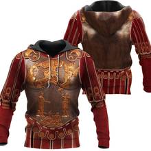 Moletom de armadura romana com capuz 3d para homens/mulheres moda harajuku dourada cosplay jaqueta casual pulôver a61 2024 - compre barato