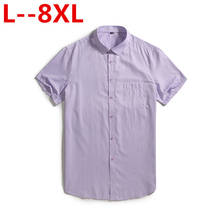 8XL 6XL 5XL 4XL Men's Casual Shirt Short Sleeve Pure Color Summer Male Fashion Hawaiian Buckle Slim Fit Shirts Mens Dress Shirts 2024 - buy cheap