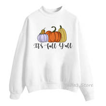 Engraçado bonito itfall s outono yall all hoodie feminino roupas de inverno sudadera mujer hoody gráfico halloween abóbora moletom oversize 2024 - compre barato