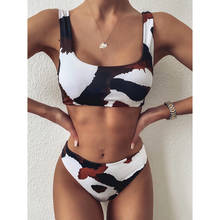 Chic Sexy Bikini Women High Waisted Bikinis Set Women Two Piece Swimming Swimsuit Swimwear Cow Spot Series Summer Bathing Suit 2024 - buy cheap