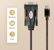 Адаптер типа C к последовательному кабелю, USB3.1 к DB9 RS232 COM, конвертер 1,5 м 2023 - купить недорого