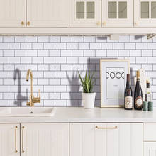 Pegatinas de azulejos de ladrillo blanco 3D con purpurina para el hogar, papel tapiz autoadhesivo para cocina y baño, gris, mascotas 2024 - compra barato
