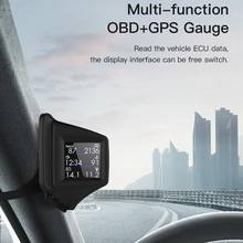 AP-1 HUD на лобовое стекло Дисплей OBD + GPS двойной Системы смарт-датчик вождения секундомер Спидометр одометр спидометр цифровой измеритель сигнализации Системы 2024 - купить недорого