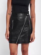 VAINAS European Brand Women Genuine sheep leather High Waist  Short Skirts women Black  Zipper A-line sheep Leather Skirt 2024 - buy cheap