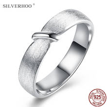 SILVERHOO Sterling Silver 925 Rings Rope Design Unique Grinding Simple Ring For Women Hot Sale Fine Jewelry Anniversary Gift 2024 - buy cheap