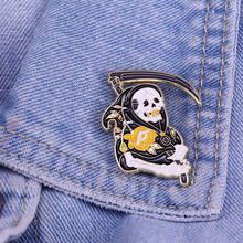 Grim reaper pin ghost brooch creative Halloween gift 2024 - buy cheap