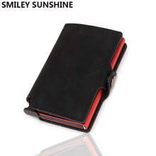 High Quality Leather Rfid Card Holder Wallets for Men 2020 Slim Thin Mini Smart Wallet Male Smart Purses Walet man drop shipping 2024 - buy cheap