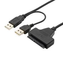 Hard Disk Drive Converter USB 2.0 Adapter to SATA 7+15 Pin Cable Hard Drive Adapter Cable For 2.5inch HDD Laptop переходник 2024 - buy cheap