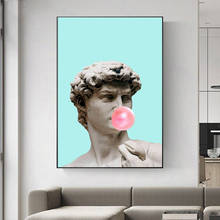 Vaporwave david balão bolha estátua escultura arte impressão em tela pintura sala de estar imagem da parede decoração para casa cartaz 2024 - compre barato