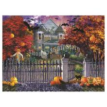 Halloween House Diy Diamond Mosaic Diamond Painting Cross Stitch Diamond Embroidery Fall landscape Pattern Rhinestone Decoration 2024 - buy cheap