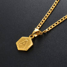 Pingente de letras anyyo embutido, colares para mulheres e homens, correntes douradas, alfabeto inicial, bijuteria cor dourada 2024 - compre barato