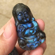 1pcs AAAA Beautiful crystal carvings natural hand-carved labrador stone baby Buddha.Christmas fashion jewelry 2024 - buy cheap